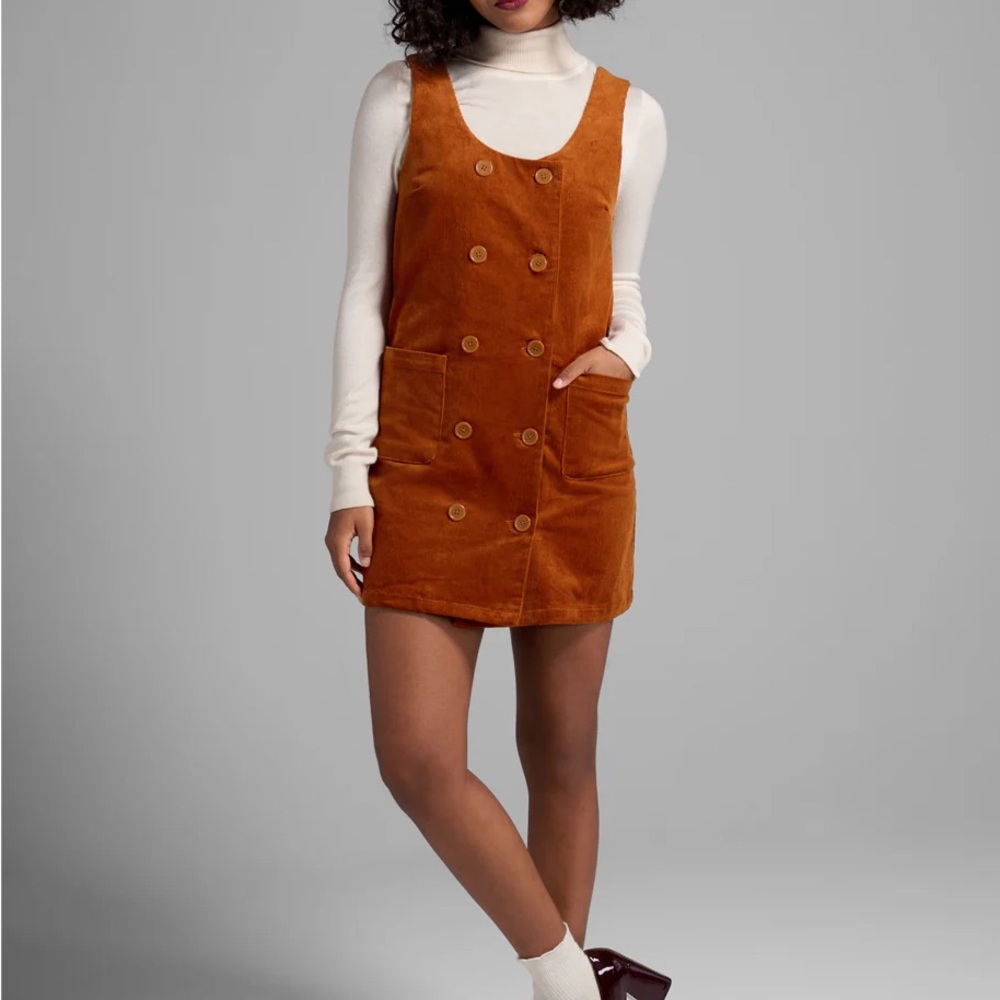 Modcloth Rust Corduroy Mini Dress